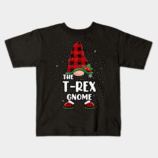 T-Rex Gnome Christmas Pajamas Matching Family Group Kids T-Shirt